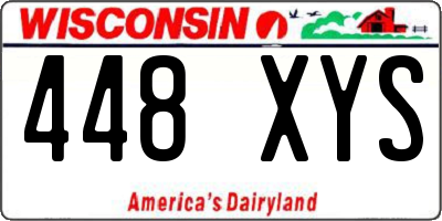 WI license plate 448XYS