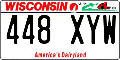 WI license plate 448XYW