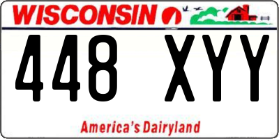WI license plate 448XYY