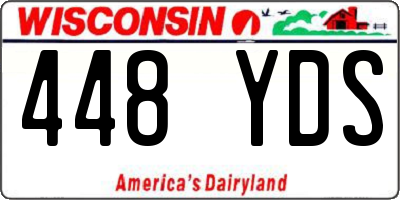 WI license plate 448YDS