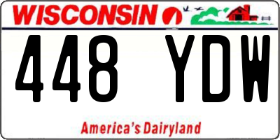 WI license plate 448YDW