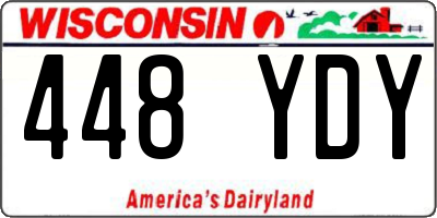 WI license plate 448YDY