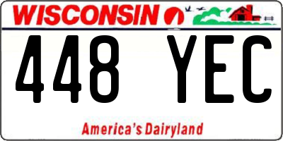 WI license plate 448YEC
