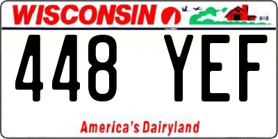 WI license plate 448YEF