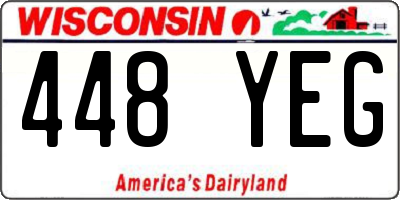 WI license plate 448YEG
