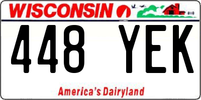 WI license plate 448YEK