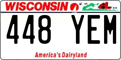 WI license plate 448YEM