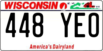 WI license plate 448YEO