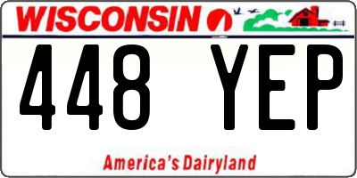 WI license plate 448YEP