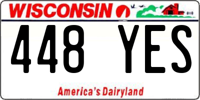 WI license plate 448YES