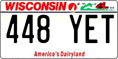 WI license plate 448YET