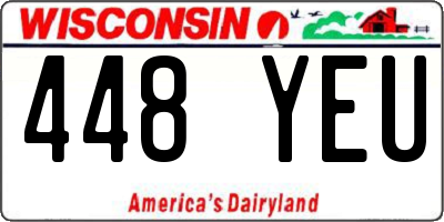 WI license plate 448YEU