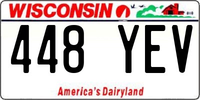 WI license plate 448YEV
