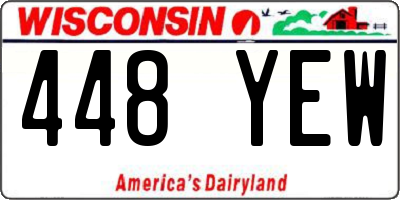 WI license plate 448YEW