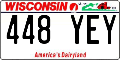 WI license plate 448YEY