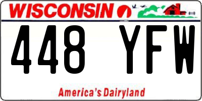 WI license plate 448YFW