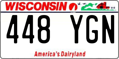 WI license plate 448YGN