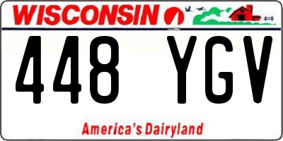 WI license plate 448YGV