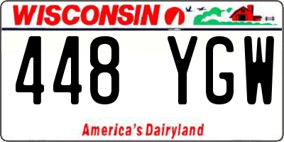 WI license plate 448YGW
