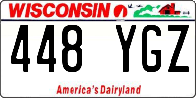 WI license plate 448YGZ