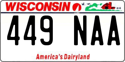 WI license plate 449NAA