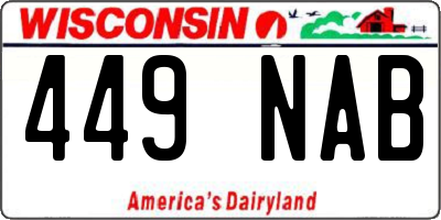 WI license plate 449NAB