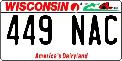 WI license plate 449NAC