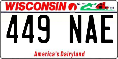 WI license plate 449NAE