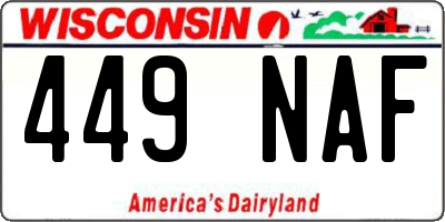 WI license plate 449NAF