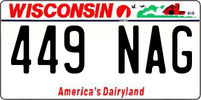 WI license plate 449NAG