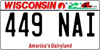 WI license plate 449NAI