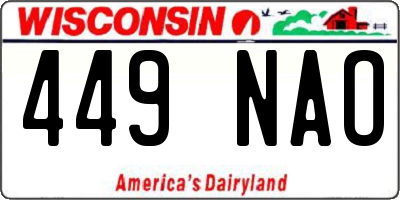 WI license plate 449NAO