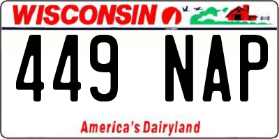 WI license plate 449NAP