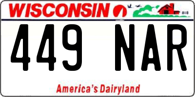 WI license plate 449NAR