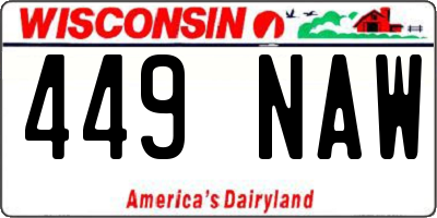 WI license plate 449NAW