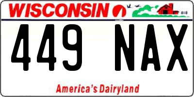 WI license plate 449NAX