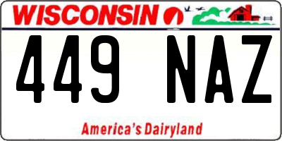 WI license plate 449NAZ