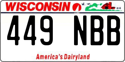 WI license plate 449NBB