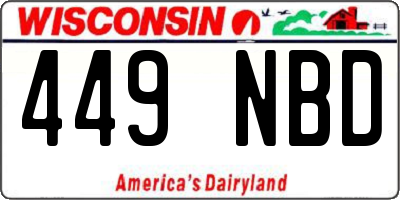 WI license plate 449NBD