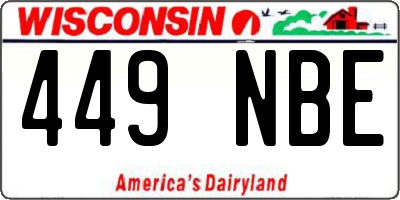 WI license plate 449NBE