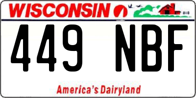 WI license plate 449NBF