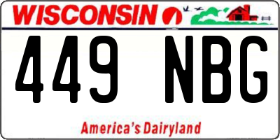 WI license plate 449NBG