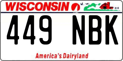 WI license plate 449NBK