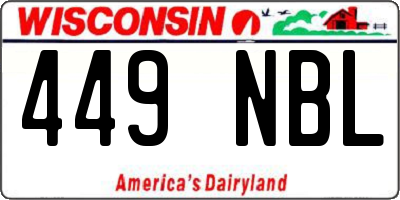 WI license plate 449NBL