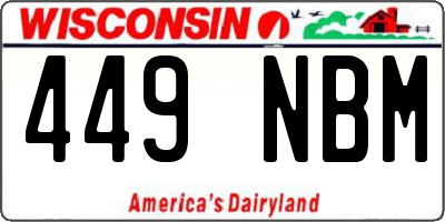 WI license plate 449NBM