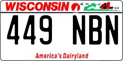 WI license plate 449NBN