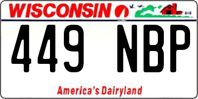 WI license plate 449NBP