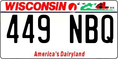 WI license plate 449NBQ