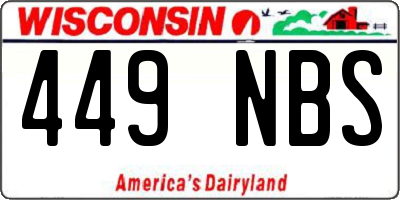 WI license plate 449NBS