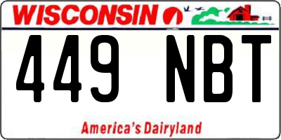 WI license plate 449NBT